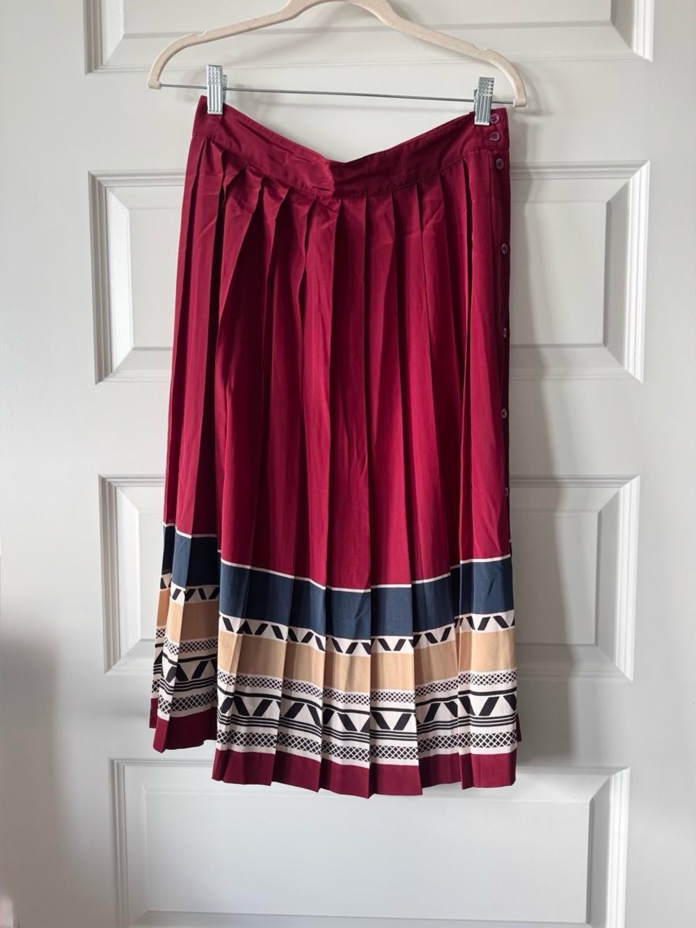 Liz Claiborne Red, Navy & Tan Midi Skirt Set - Picture 7 of 14